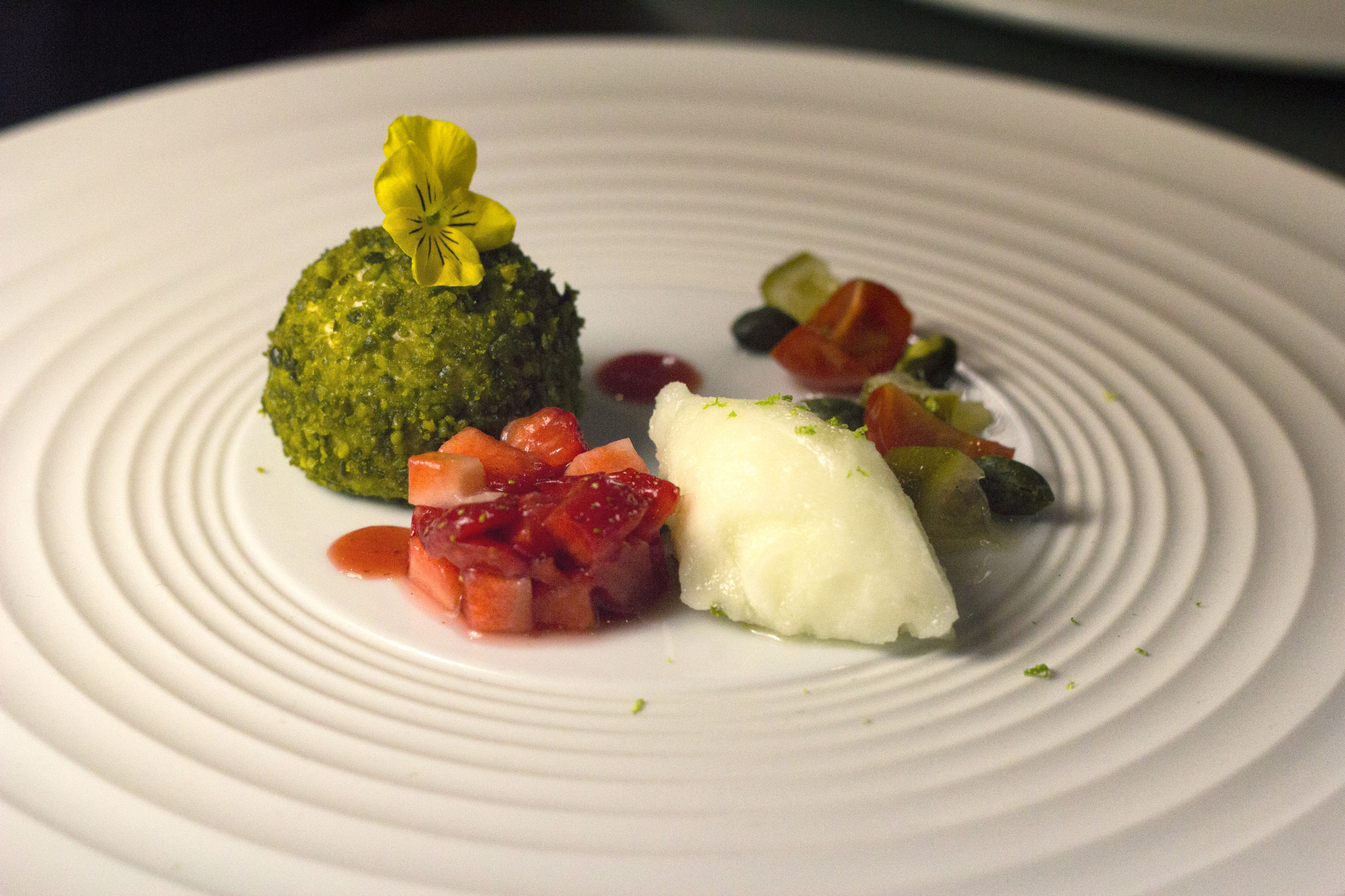 Dessert avec une pointe de pistache
