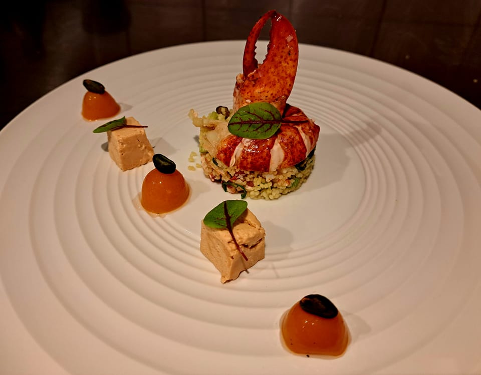 Homard dans l'assiette